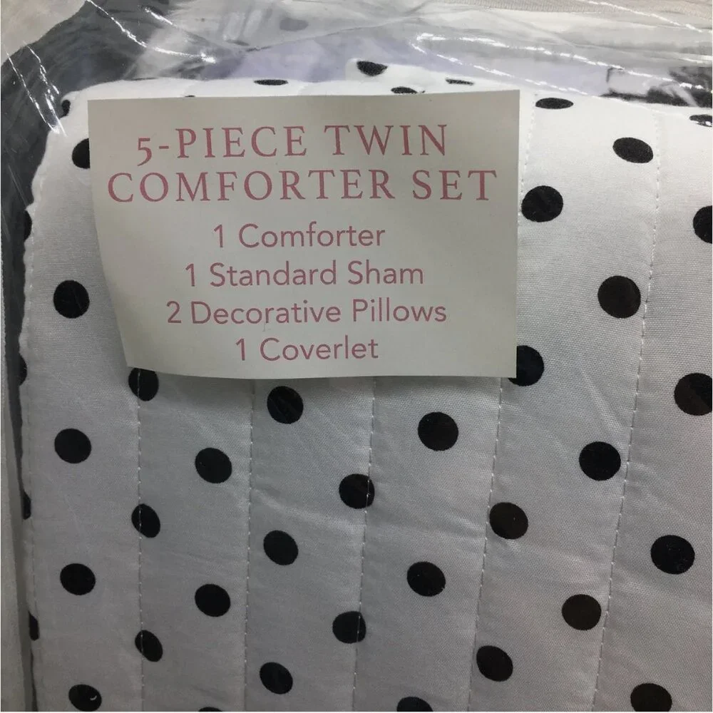 5pc Nicole Miller Ballerina TWIN Comforter Set Lavender Paris Eiffel Tower Dance
